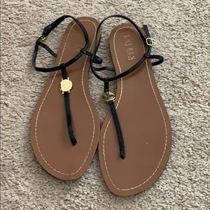 Lauren by Ralph Lauren sandals black straps tan